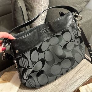 Coach purse: canvas and leather, two ways